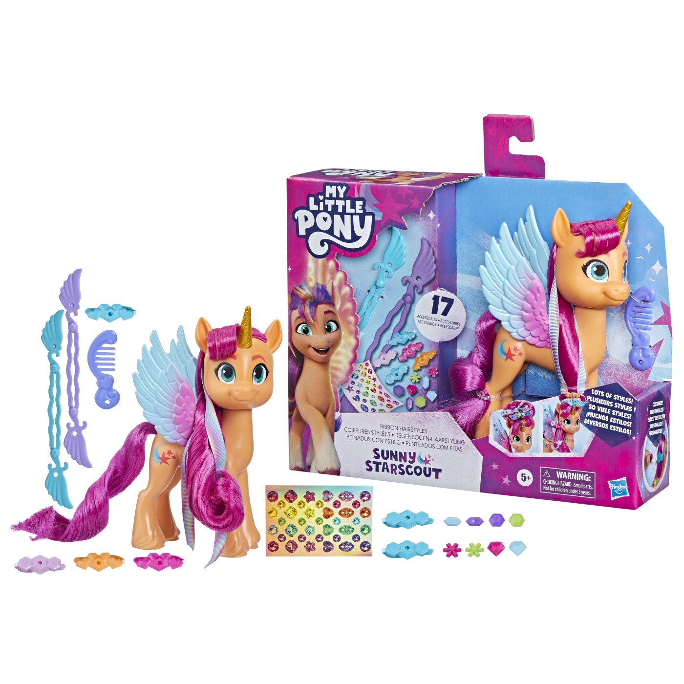 Figurina - My Little Pony - Ribbon Hairstyles: Sunny Starscout | Hasbro - 5 | YEO