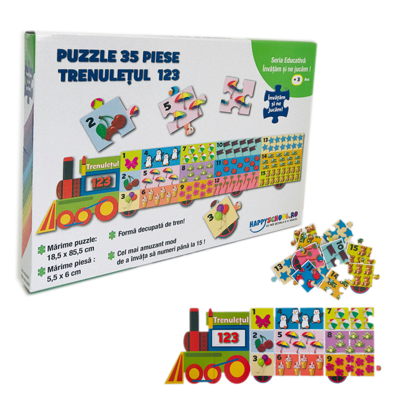 Puzzle educativ - Trenuletul 123 | Happyschool