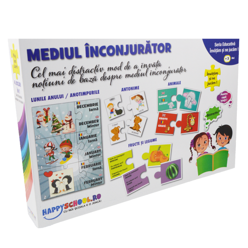 Joc educativ - Mediul inconjurator, 4 jocuri in 1 | Happyschool