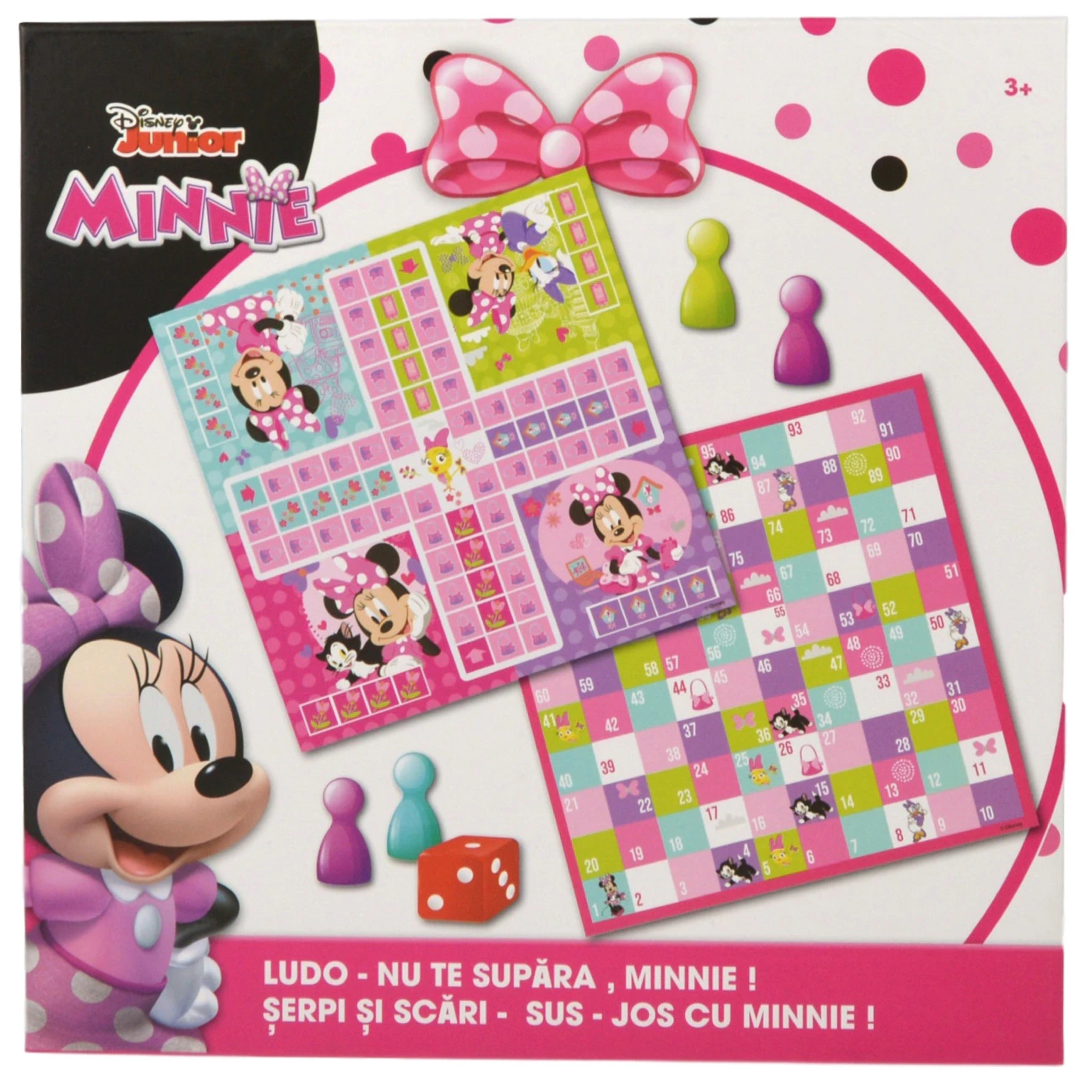  Joc 2 in 1 Minnie - Ludo/Nu te supara, Minnie! + Serpi si scari/Sus-jos cu Minnie | Disney 