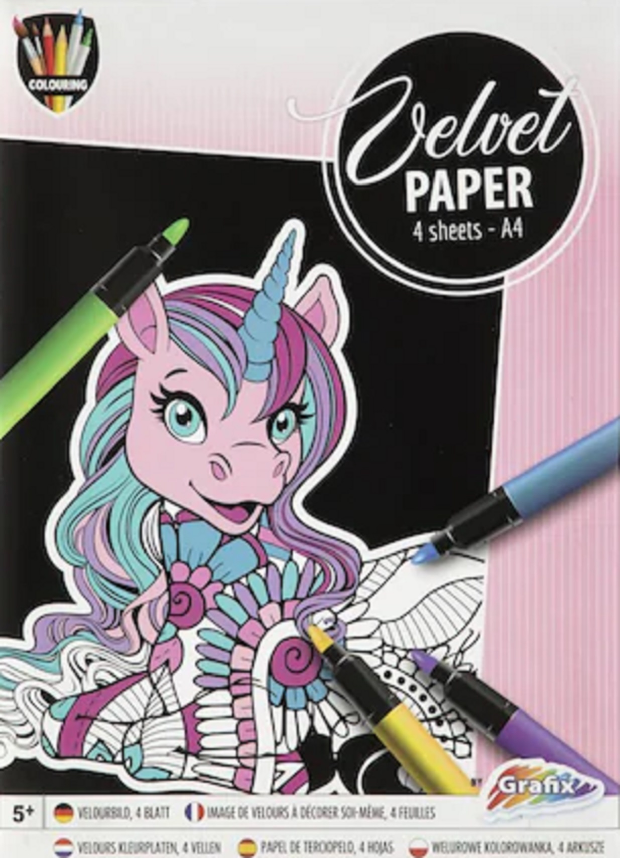 Set pictura A4 - Velvet Paper - Unicorn | Grafix