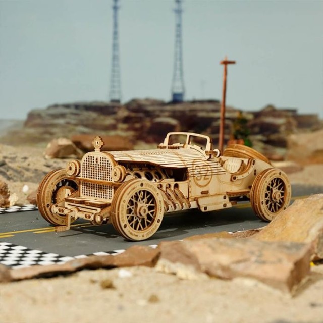 Puzzle 3D din lemn - Masina de curse | Robotime - 5