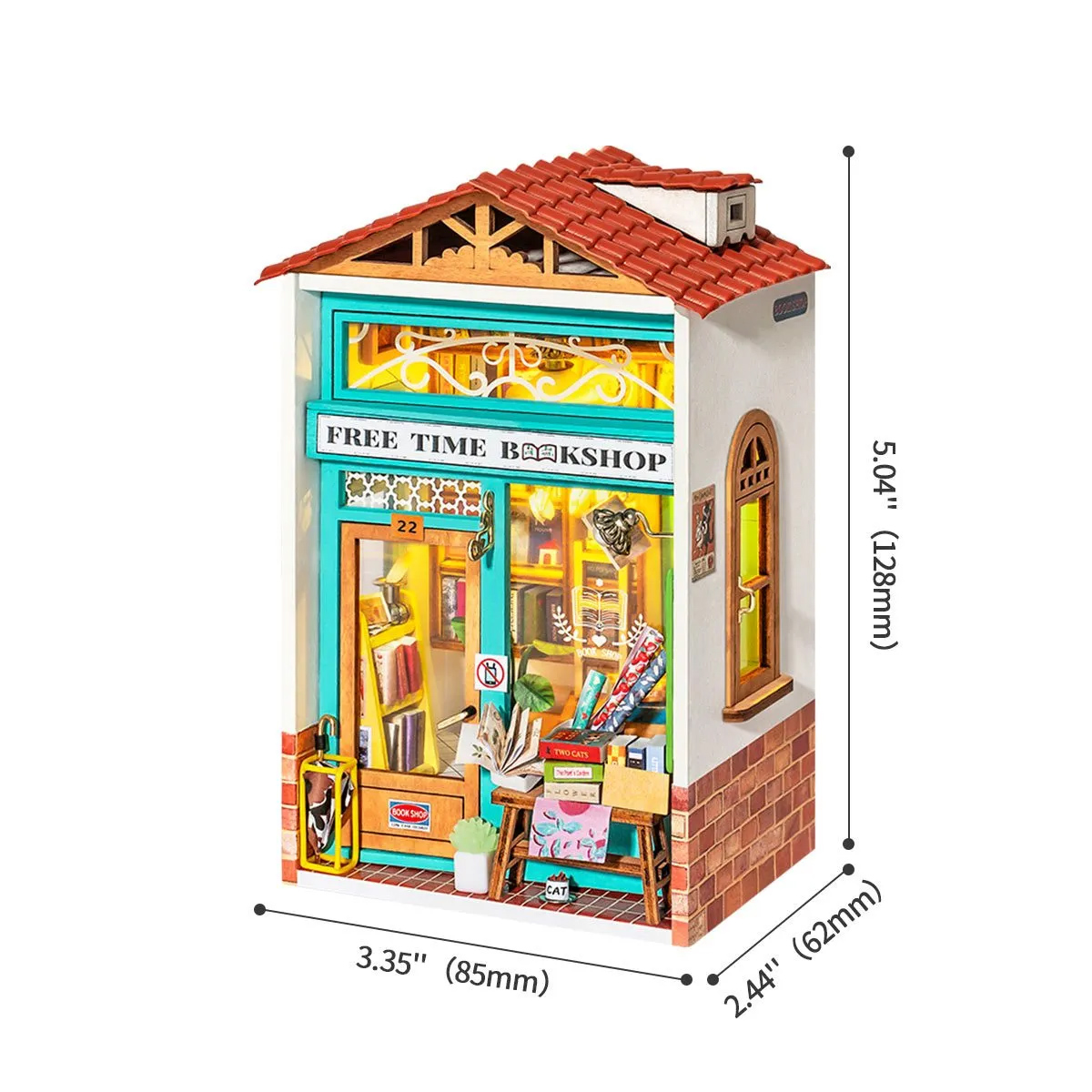 Set de constructie - Miniature Dollhouse - Free Time Bookshop | Rolife