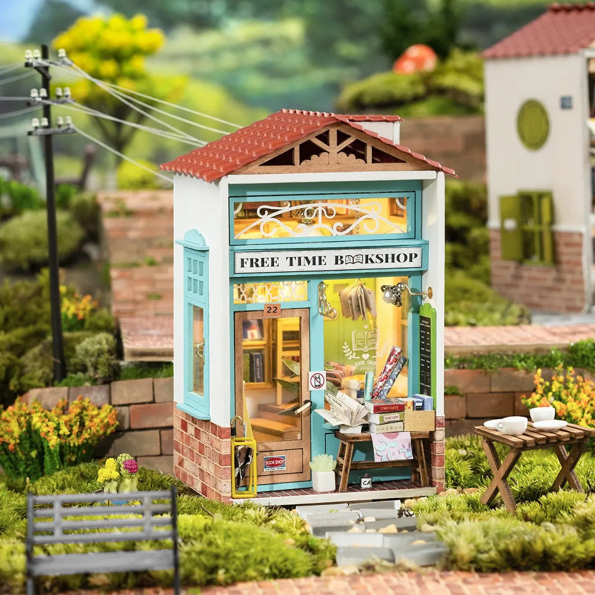 Set de constructie - Miniature Dollhouse - Free Time Bookshop | Rolife - 4 | YEO