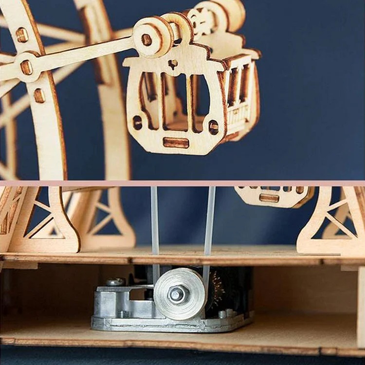 Puzzle mecanic - Cutiuta muzicala - Roata mare Ferris | Robotime - 4