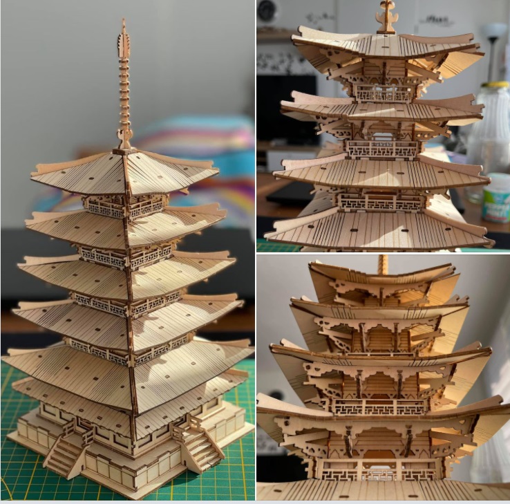 Puzzle 3D - Pagoda cu cinci etaje | Robotime - 1