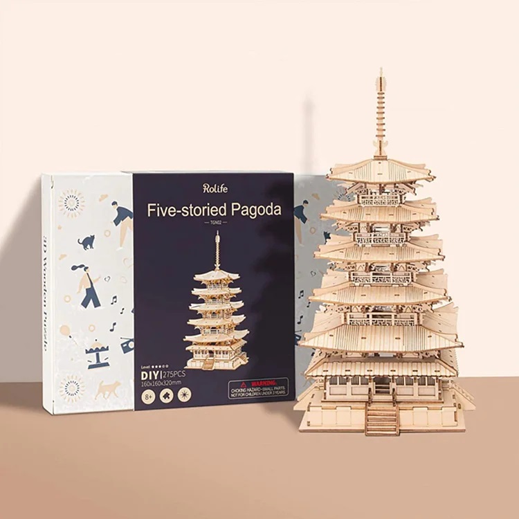 Puzzle 3D - Pagoda cu cinci etaje | Robotime - 4