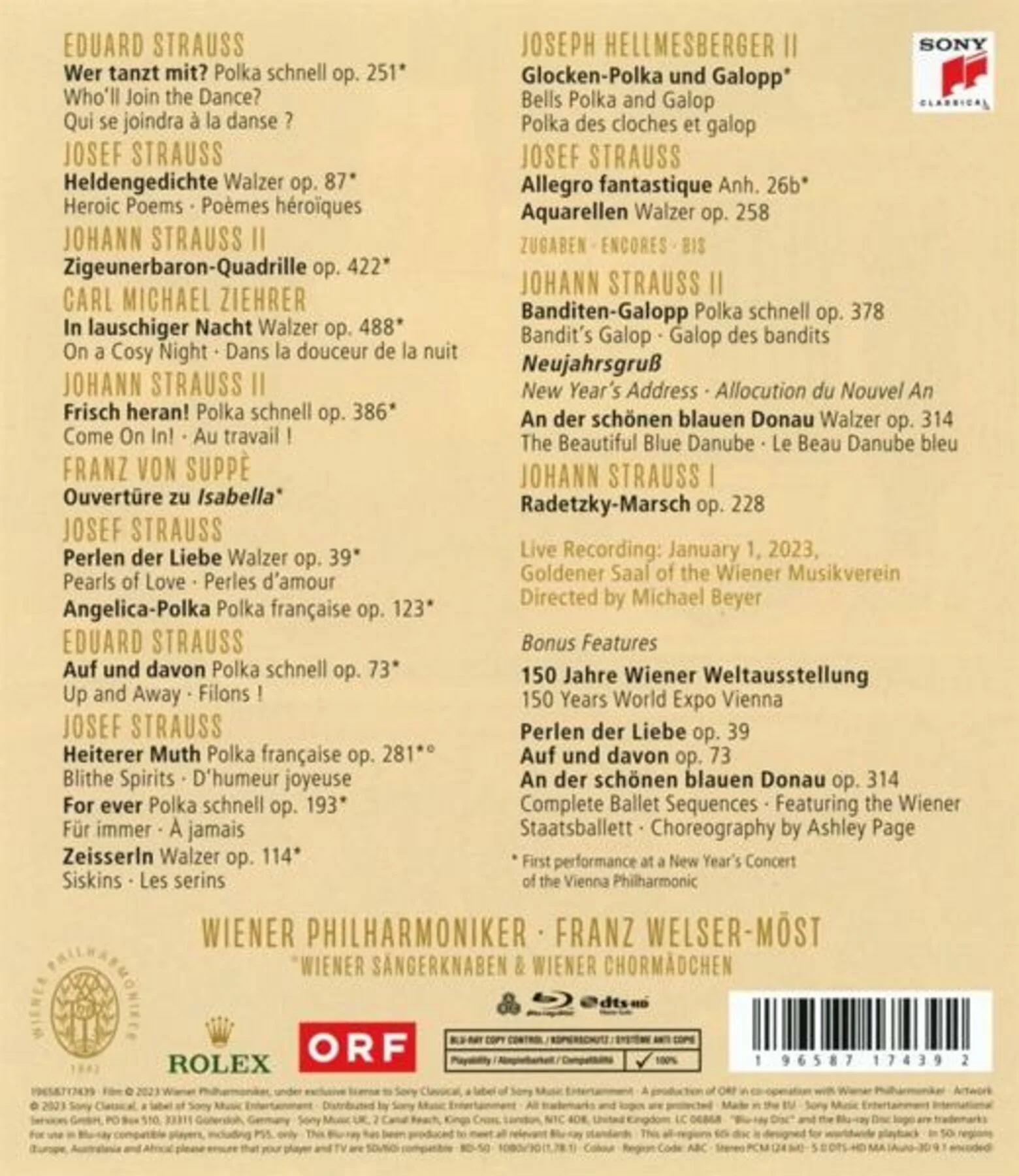 Neujahrskonzert 2023 / New Year\'s Concert 2023 (Blu-ray Disc) | Wiener Philharmoniker, Franz Welser-Most - 1 | YEO