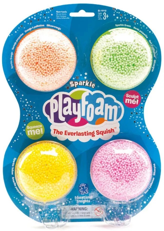 Set spuma de modelat cu sclipici 4 culori - Playfoam | Educational Insights