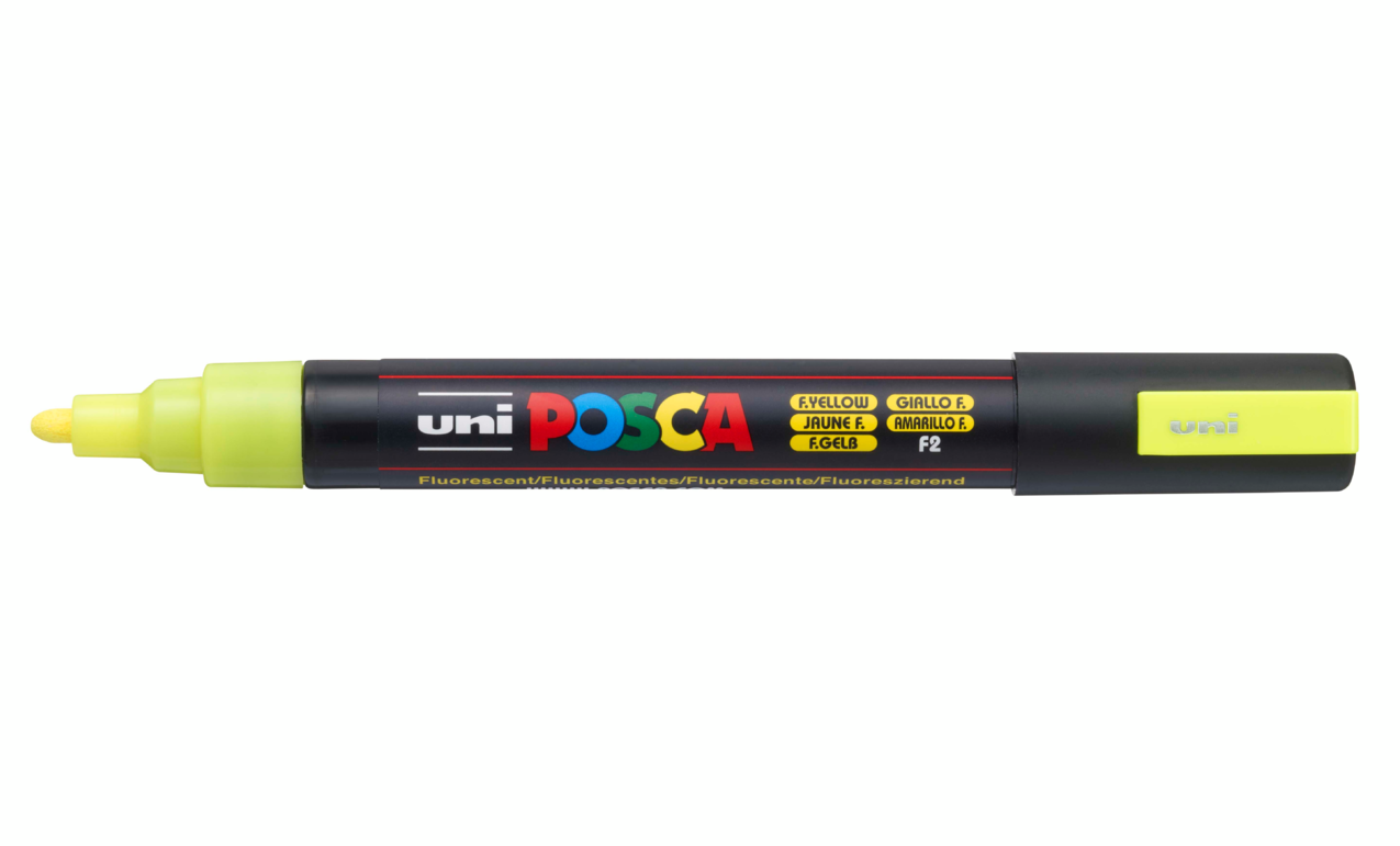 Marker - Posca PC-5M - Galben Fluorescent | Uni