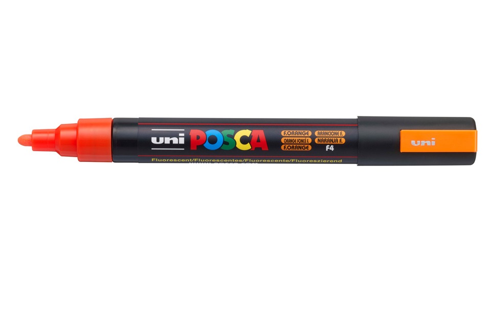 Marker - Posca PC-5M - Portocaliu Fluorescent | Uni