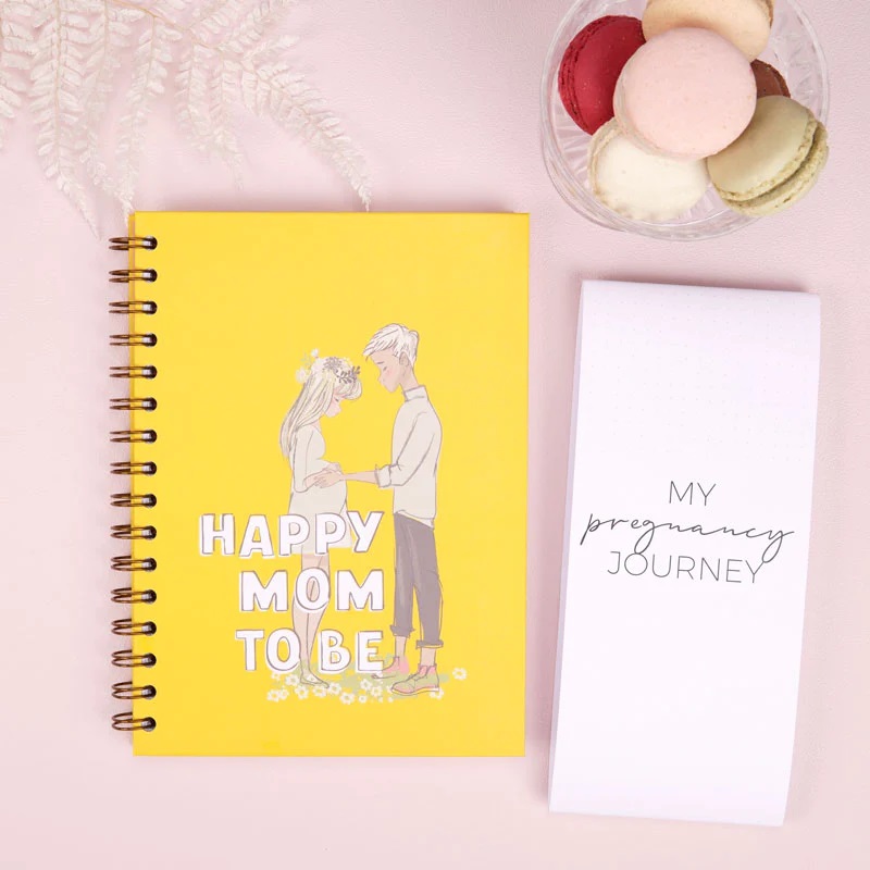 Jurnal de sarcina pentru gravide cu scrisori pentru bebelus - Happy Mom to Be | WonderStore