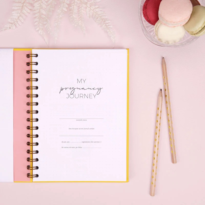 Jurnal de sarcina pentru gravide cu scrisori pentru bebelus - Happy Mom to Be | WonderStore - 1 | YEO