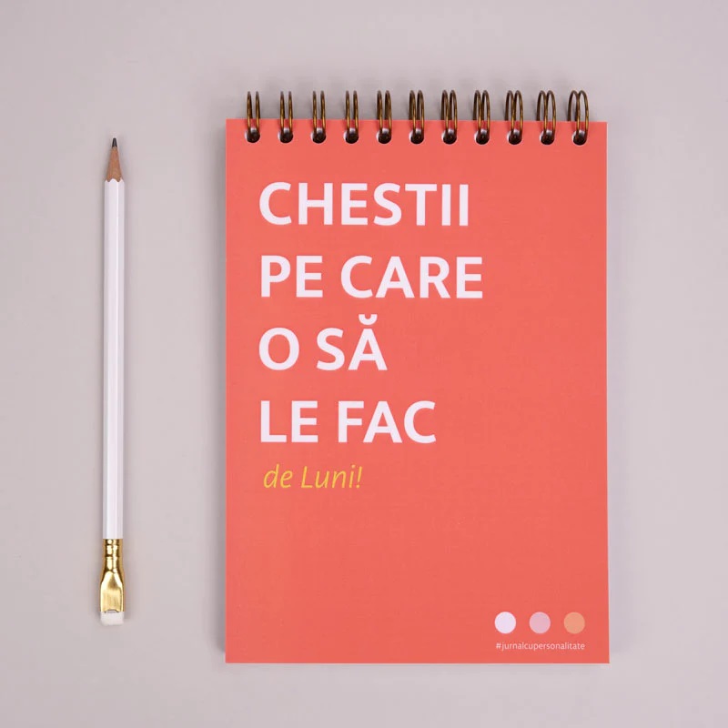 Notebook cadou pentru colegi - Jurnal Chestii de facut de luni | WonderStore