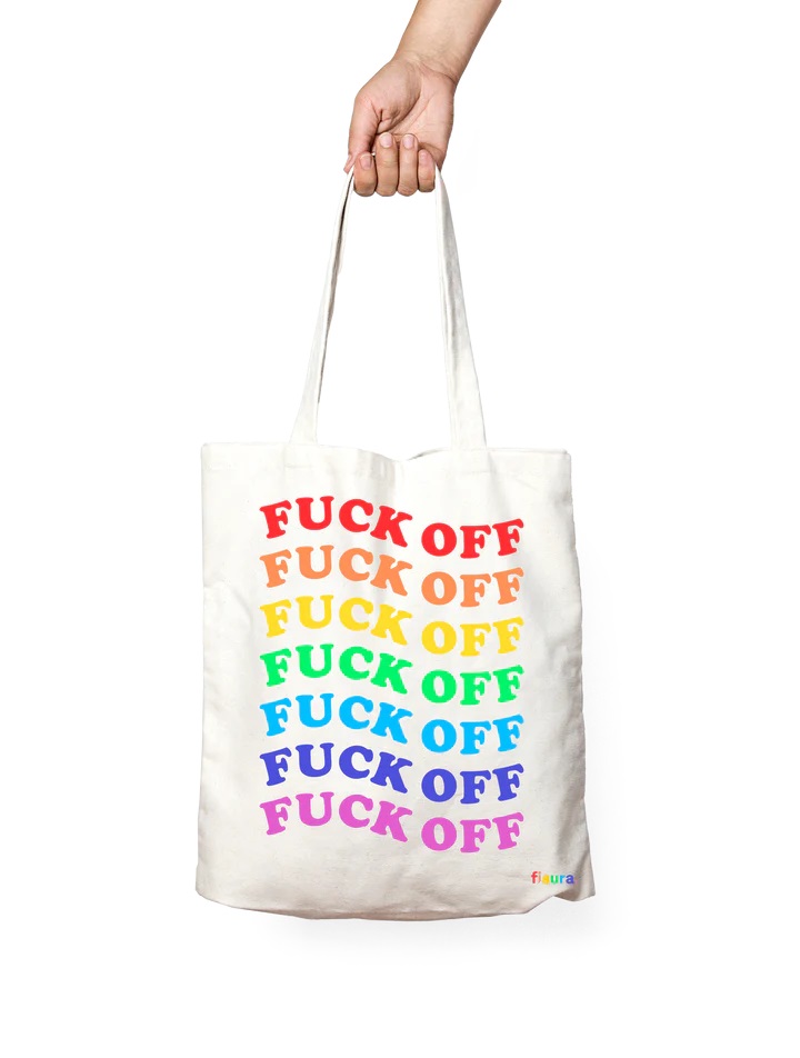 Tote bag - Fuck Off Multicolor Rainbow