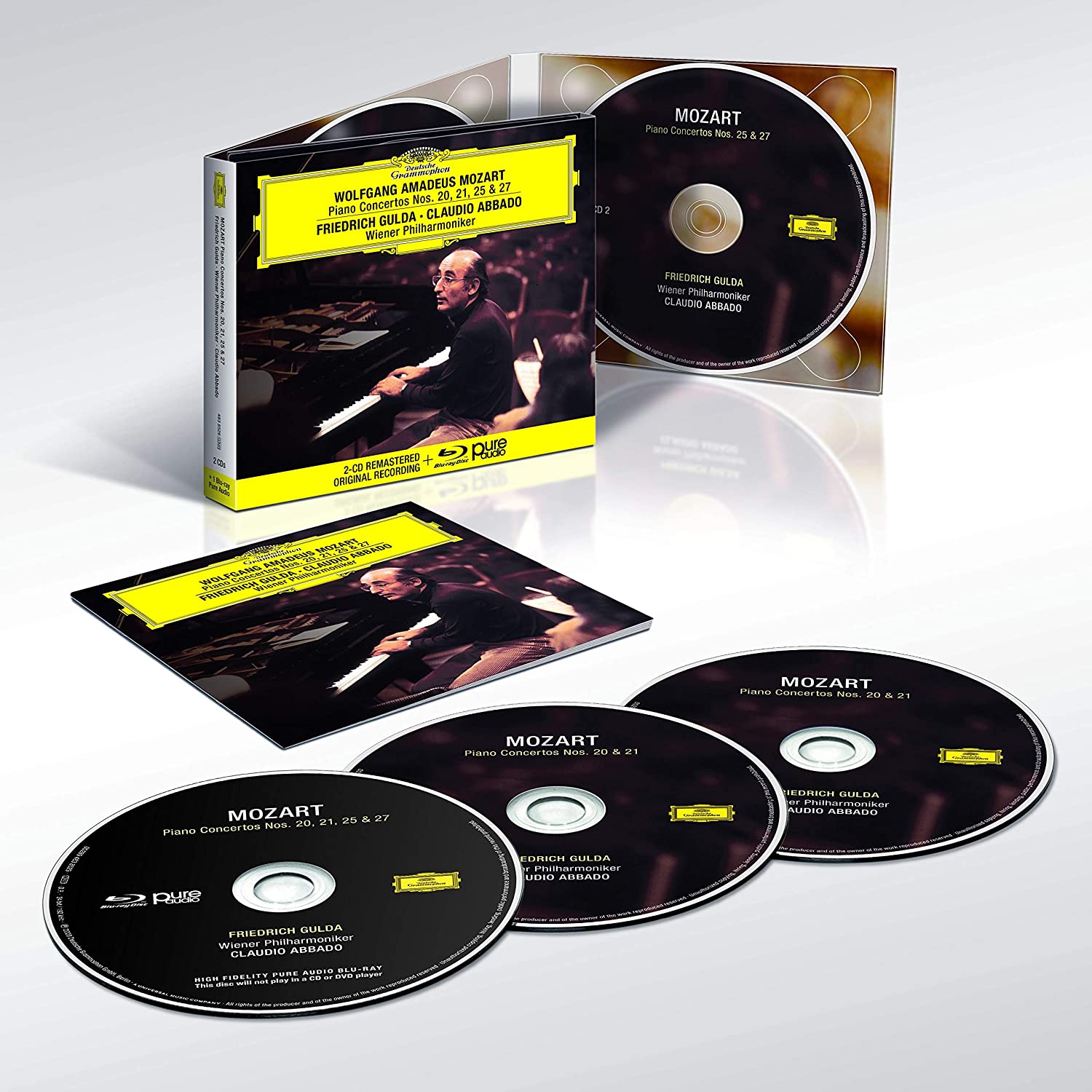 Mozart: Piano Concertos Nos. 20, 21, 25 & 27 (2CD+Blu-ray) | Friedrich Gulda, Claudio Abbado