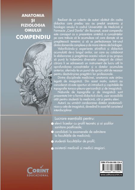 Anatomia si fiziologia omului. Compendiu | Cezar Th.Niculescu, Carmen Salavastru, Radu Carmaciu, Catalina Ciornei