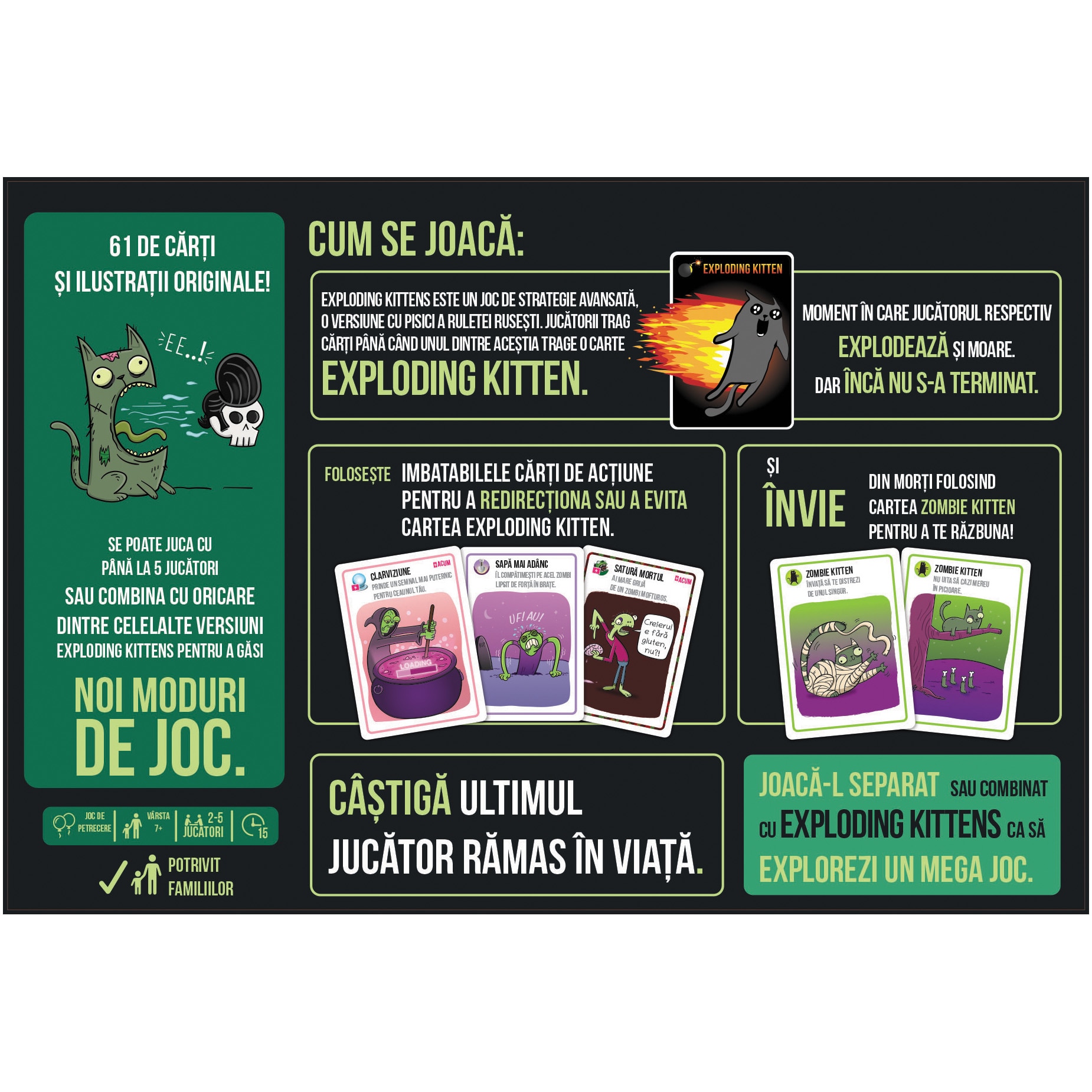 Joc - Zombie Kittens | Exploding Kittens - 2 | YEO