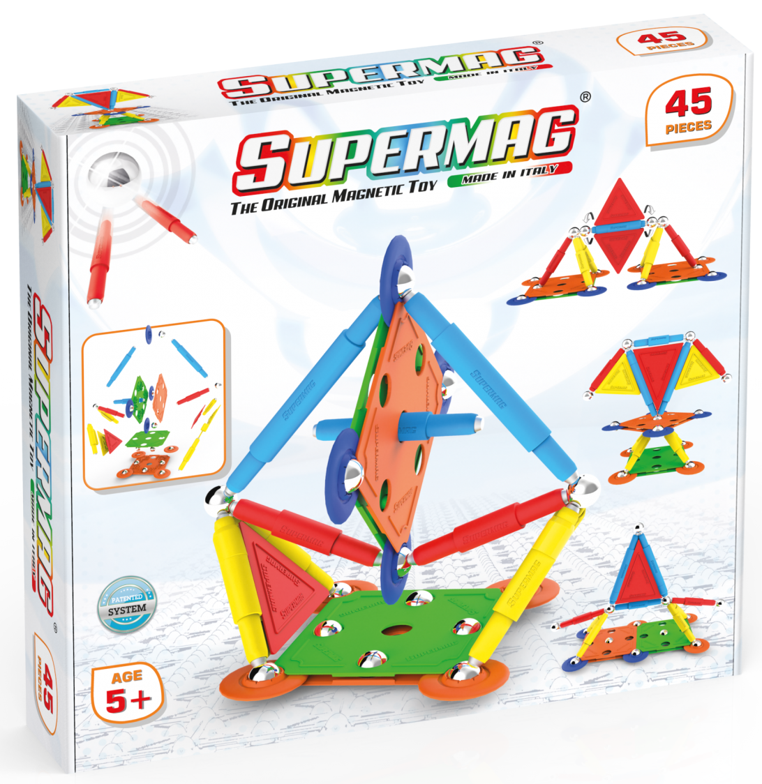 Set de constructie magnetic Projects Multicolor - 45 piese | Supermag - 6 | YEO