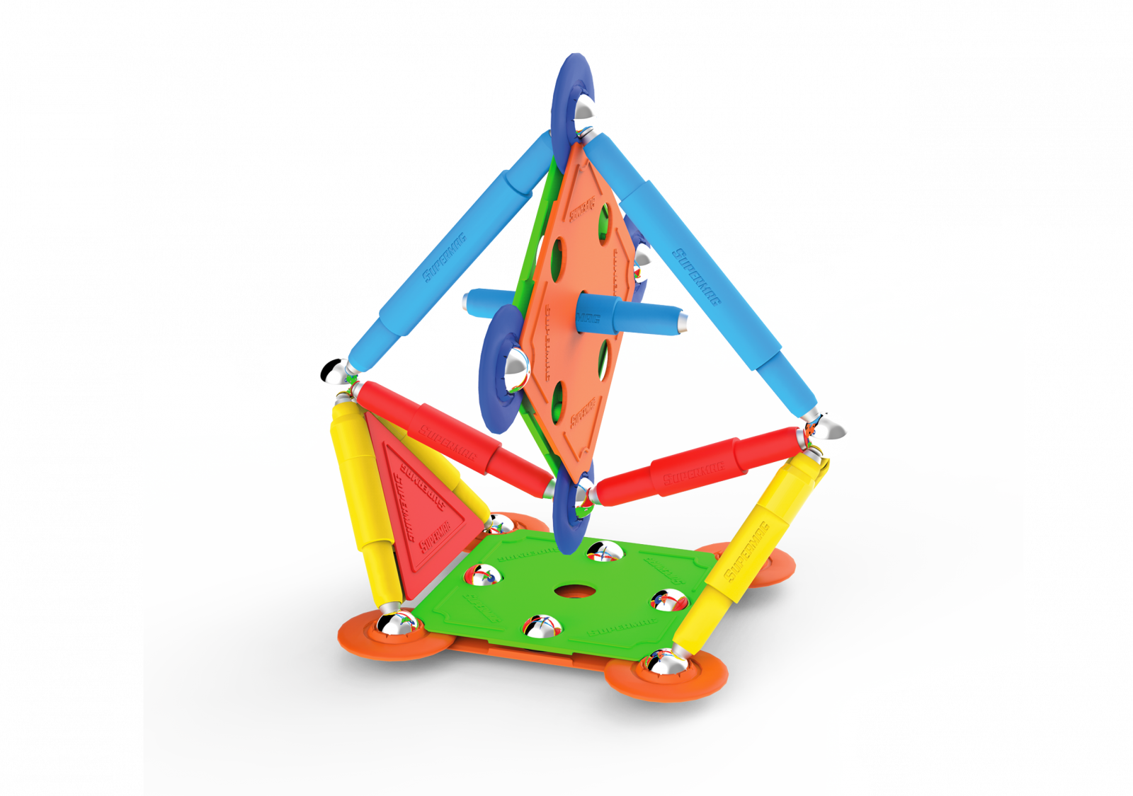 Set de constructie magnetic Projects Multicolor - 45 piese | Supermag - 4 | YEO