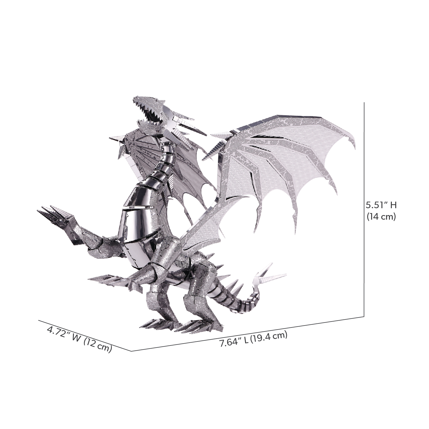 Puzzle 3D - Piececool - Dragon argintiu | Robotime - 5