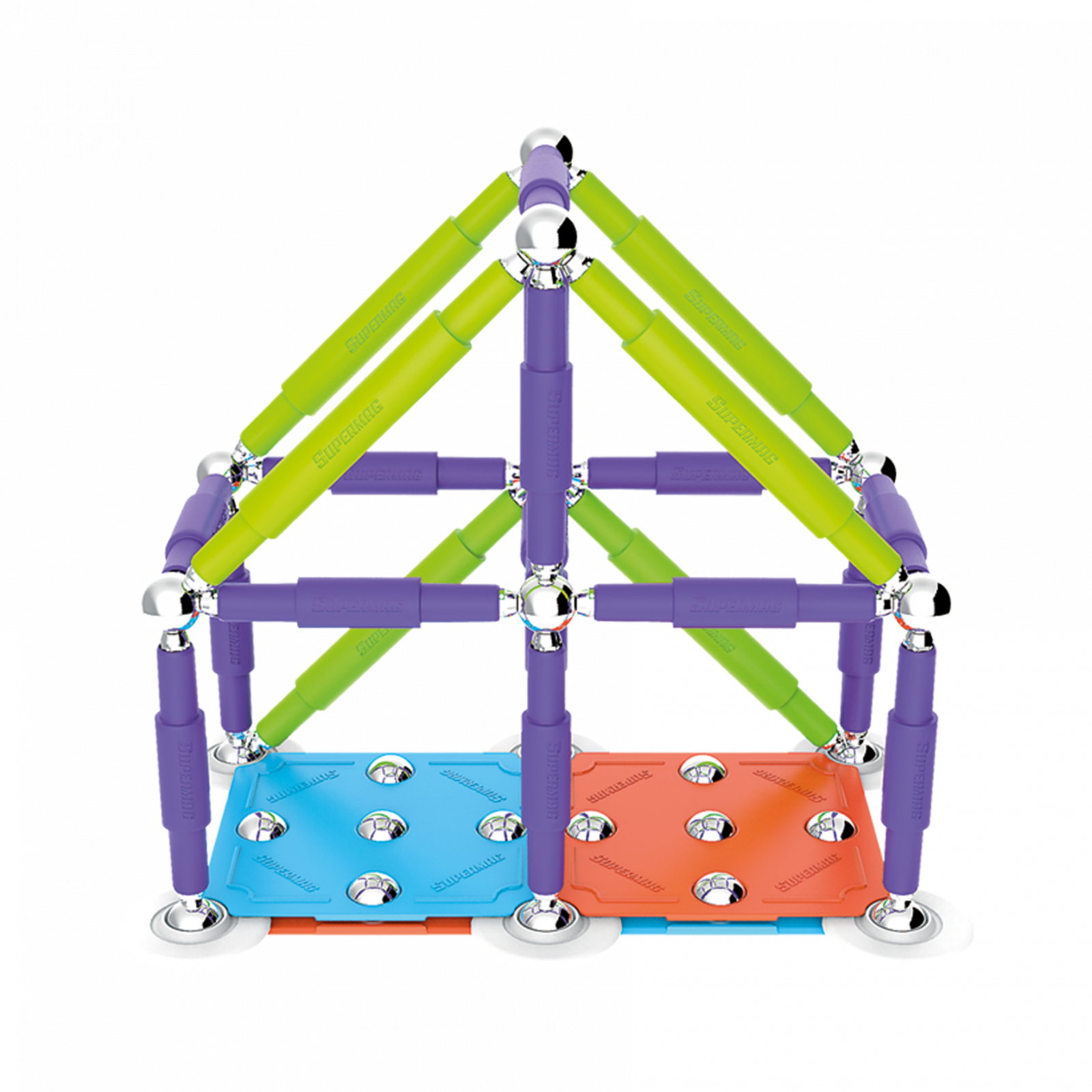 Set de constructie magnetic Color - 98 piese | Supermag - 1 | YEO