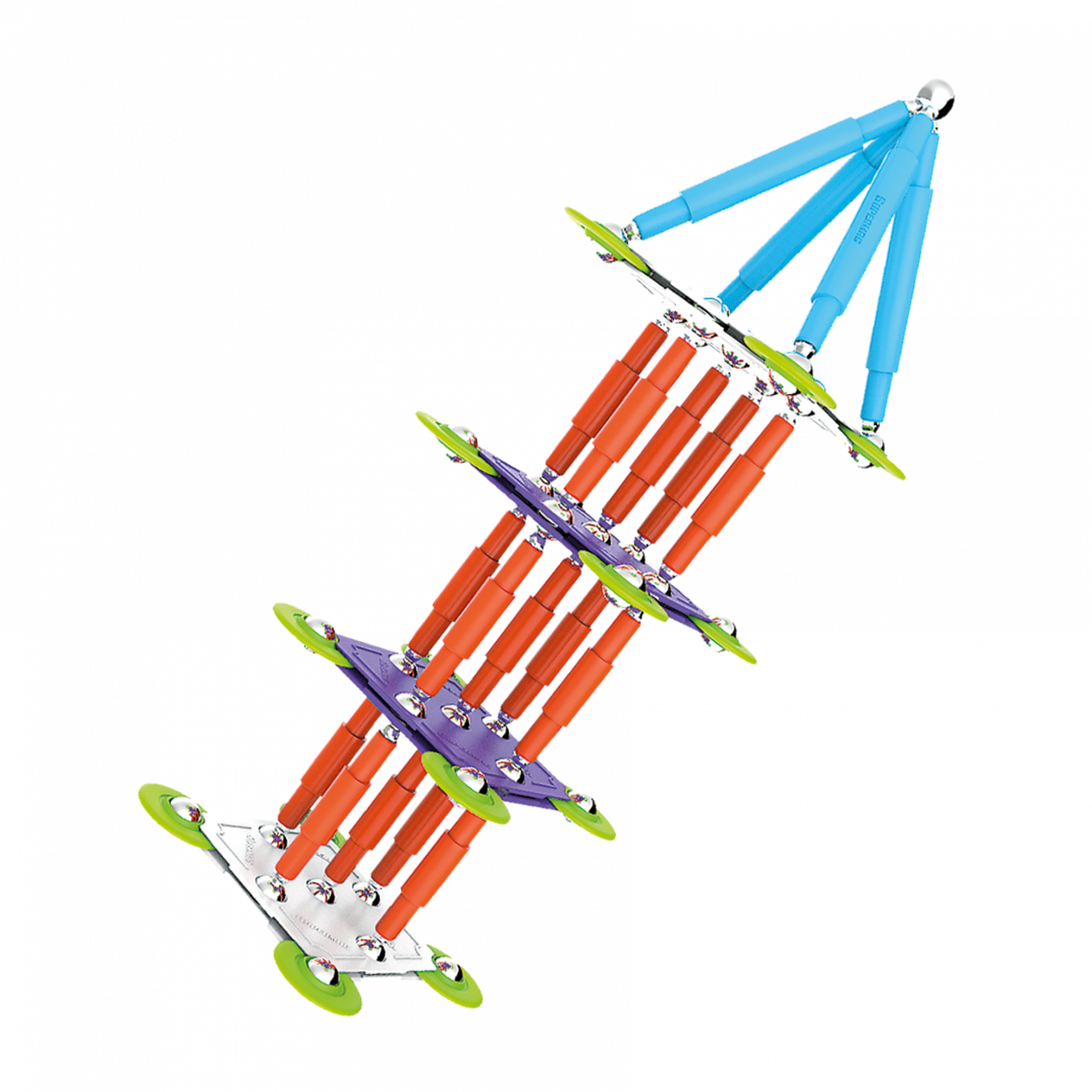 Set de constructie magnetic Color - 98 piese | Supermag - 4 | YEO