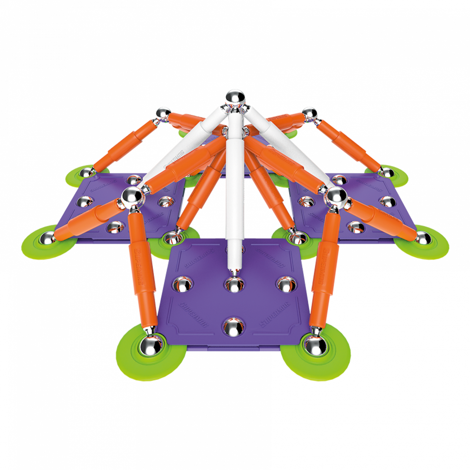 Set de constructie magnetic Color - 98 piese | Supermag - 7 | YEO