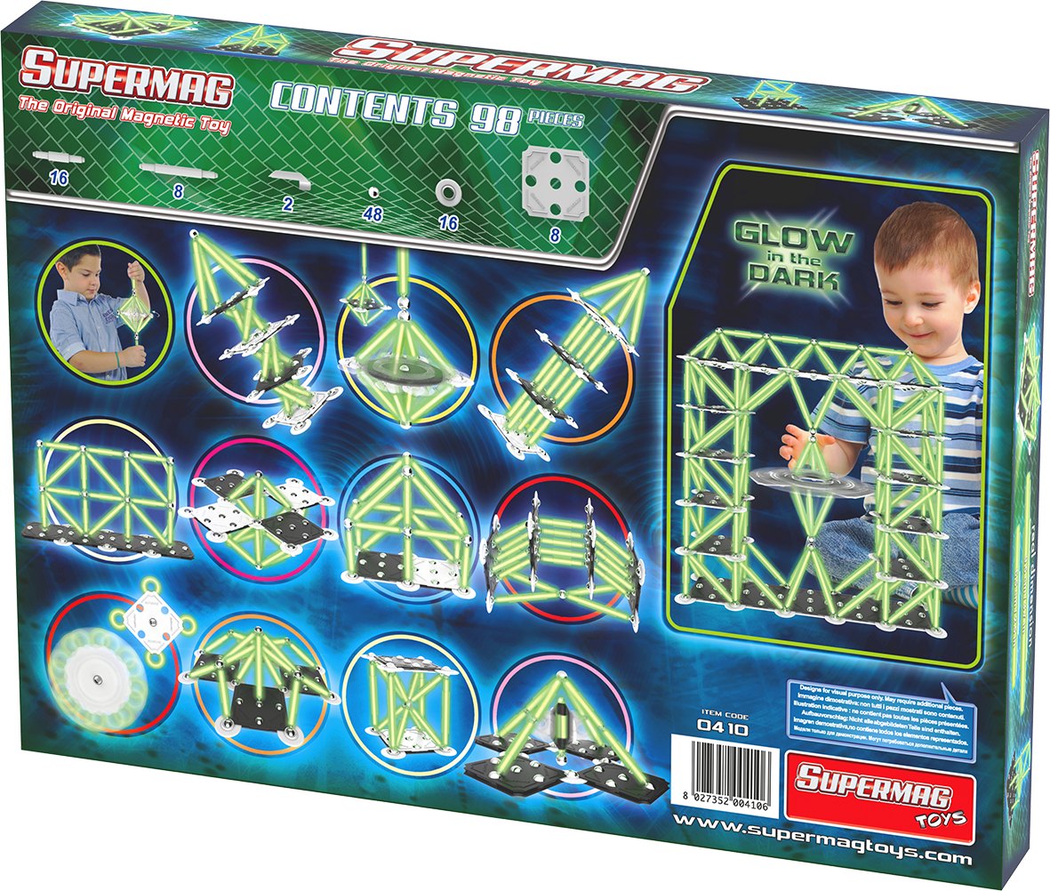 Set de constructie magnetic Classic Glow - 98 piese | Supermag