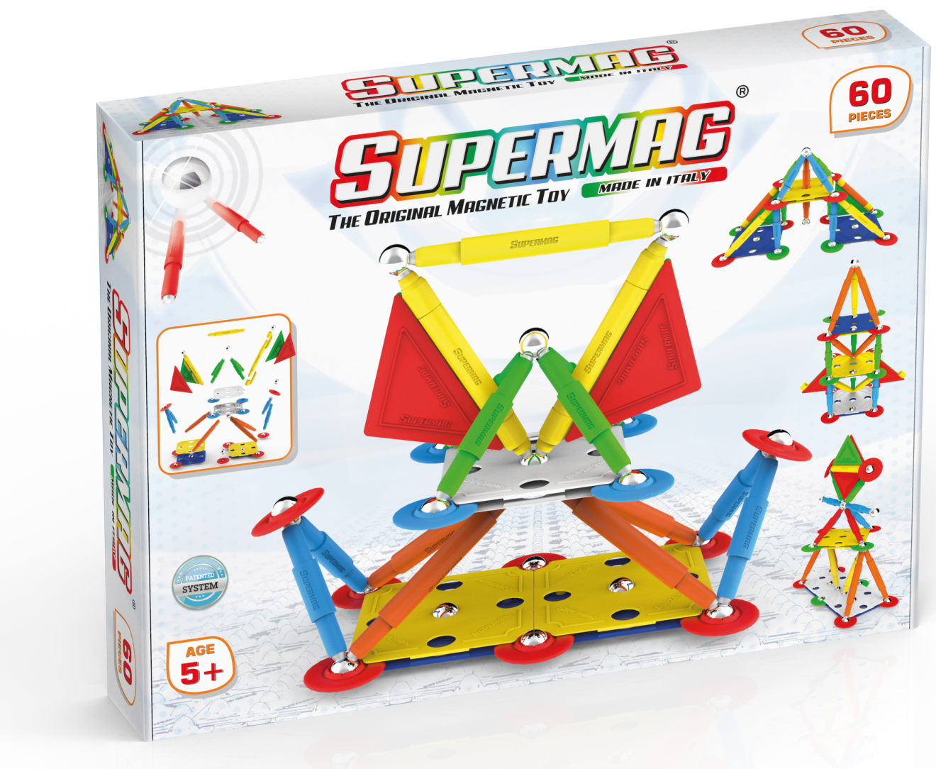 Set de constructie magnetic Projects Multicolor - 60 piese | Supermag - 6 | YEO