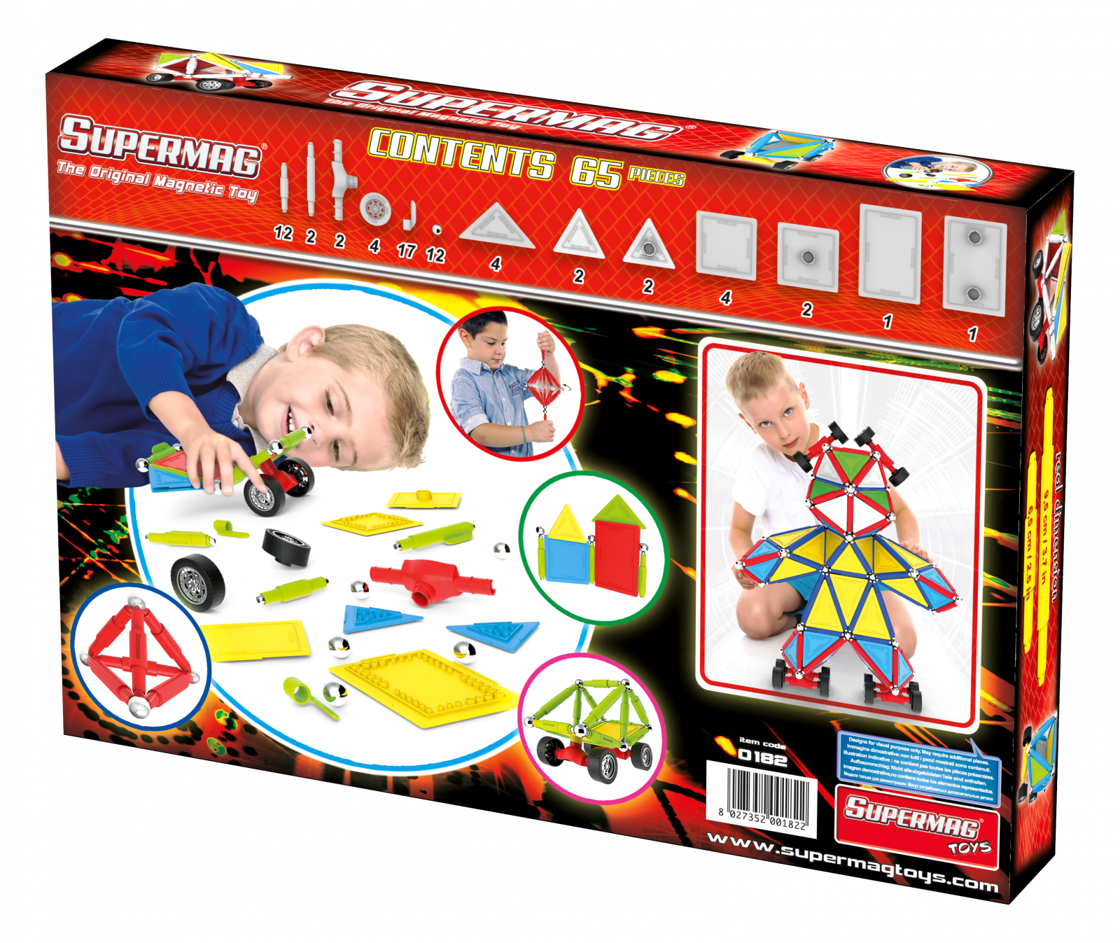 Set de constructie masini cu piese magnetice - 65 piese | Supermag