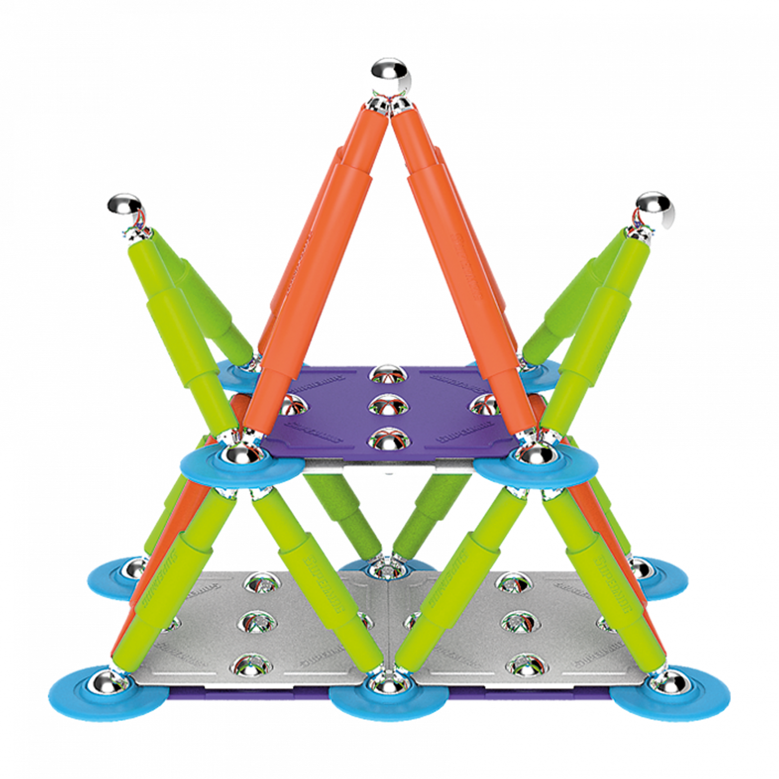 Set de constructie magnetic Color - 72 piese | Supermag - 1 | YEO