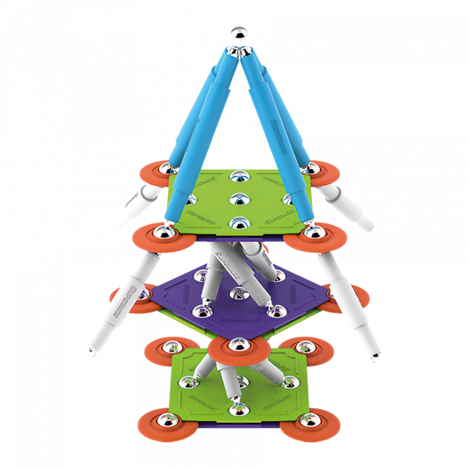 Set de constructie magnetic Color - 72 piese | Supermag - 2 | YEO