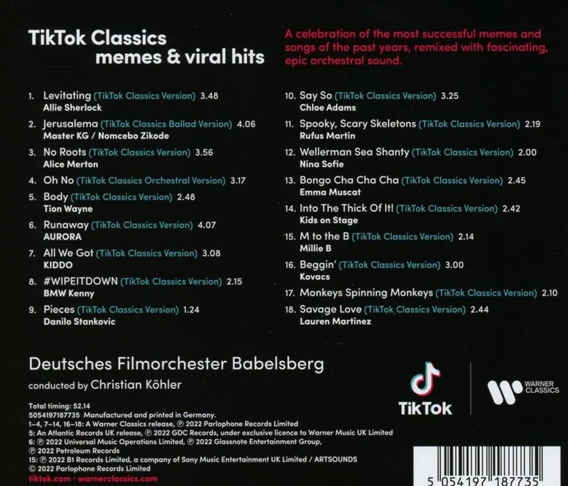 TikTok Classics | Various Artists, Deutsches Filmorchester Babelsberg, Christian Kohler