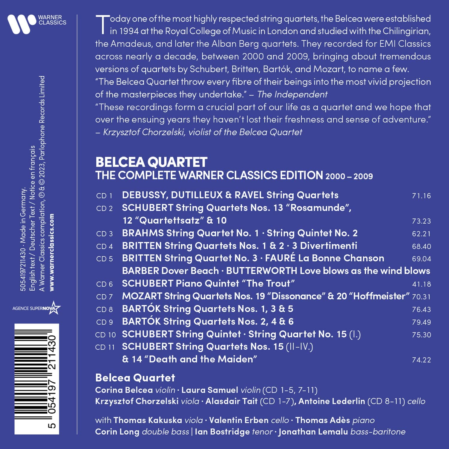 Belcea Quartet - The Complete Warner Classics Edition 2000-2009 (Box Set) | Belcea Quartet - 1 | YEO