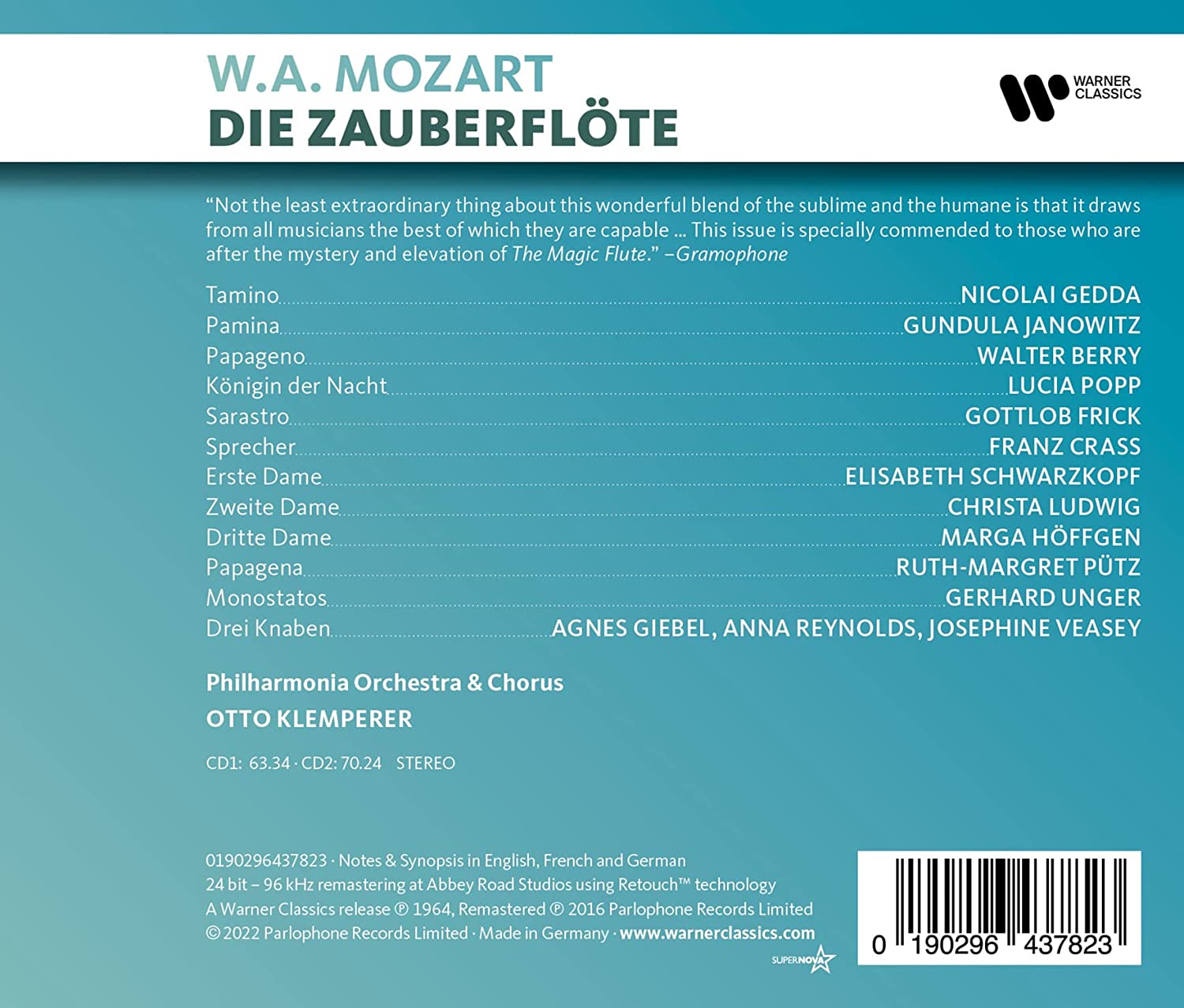 Mozart: Die Zauberflote | Wolfgang Amadeus Mozart, Otto Klemperer