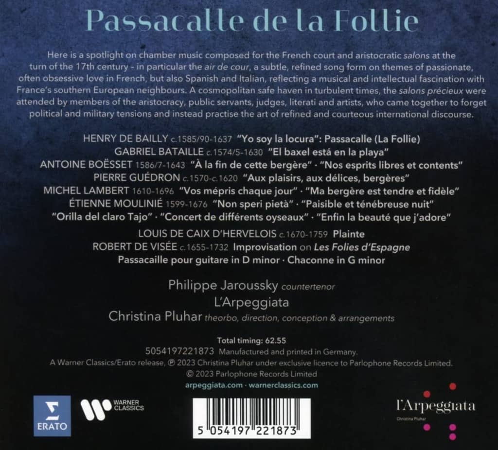 Passacalle De La Follie | Philippe Jaroussky, Christina Pluhar, L\'Arpeggiata
