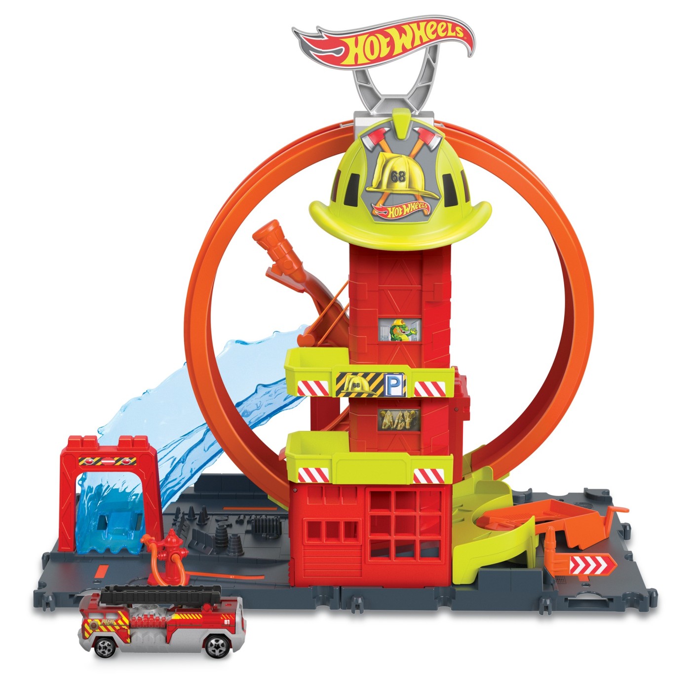 Jucarie - Statie de pompieri Hot Wheels - Super Loop | Mattel - 6