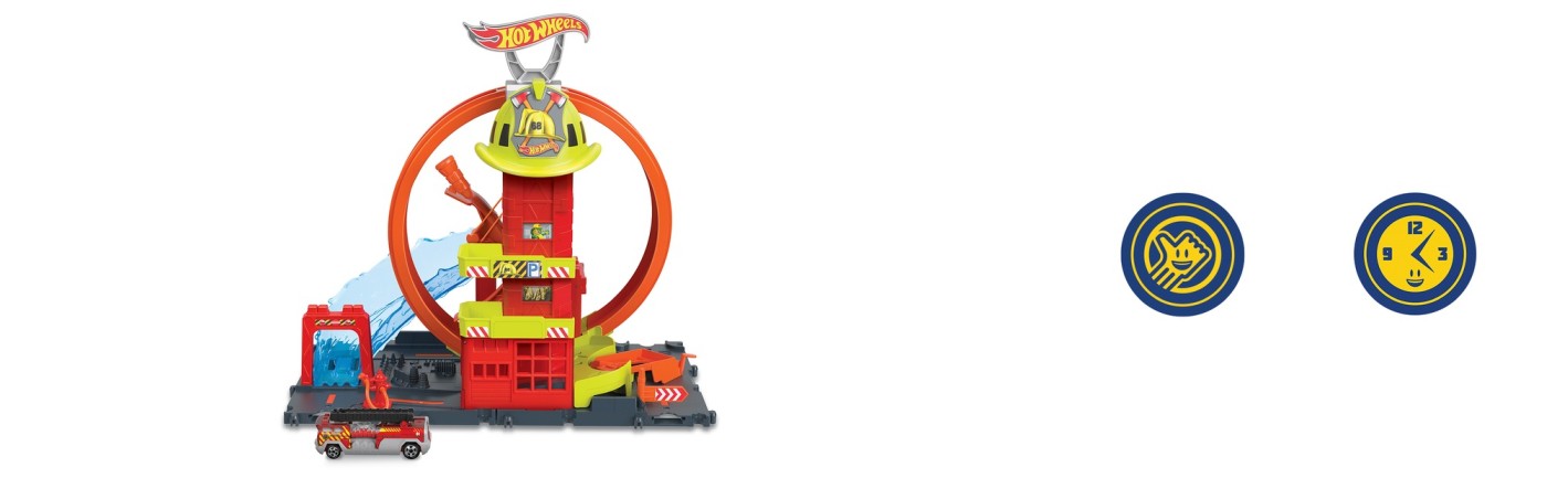 Jucarie - Statie de pompieri Hot Wheels - Super Loop | Mattel - 4