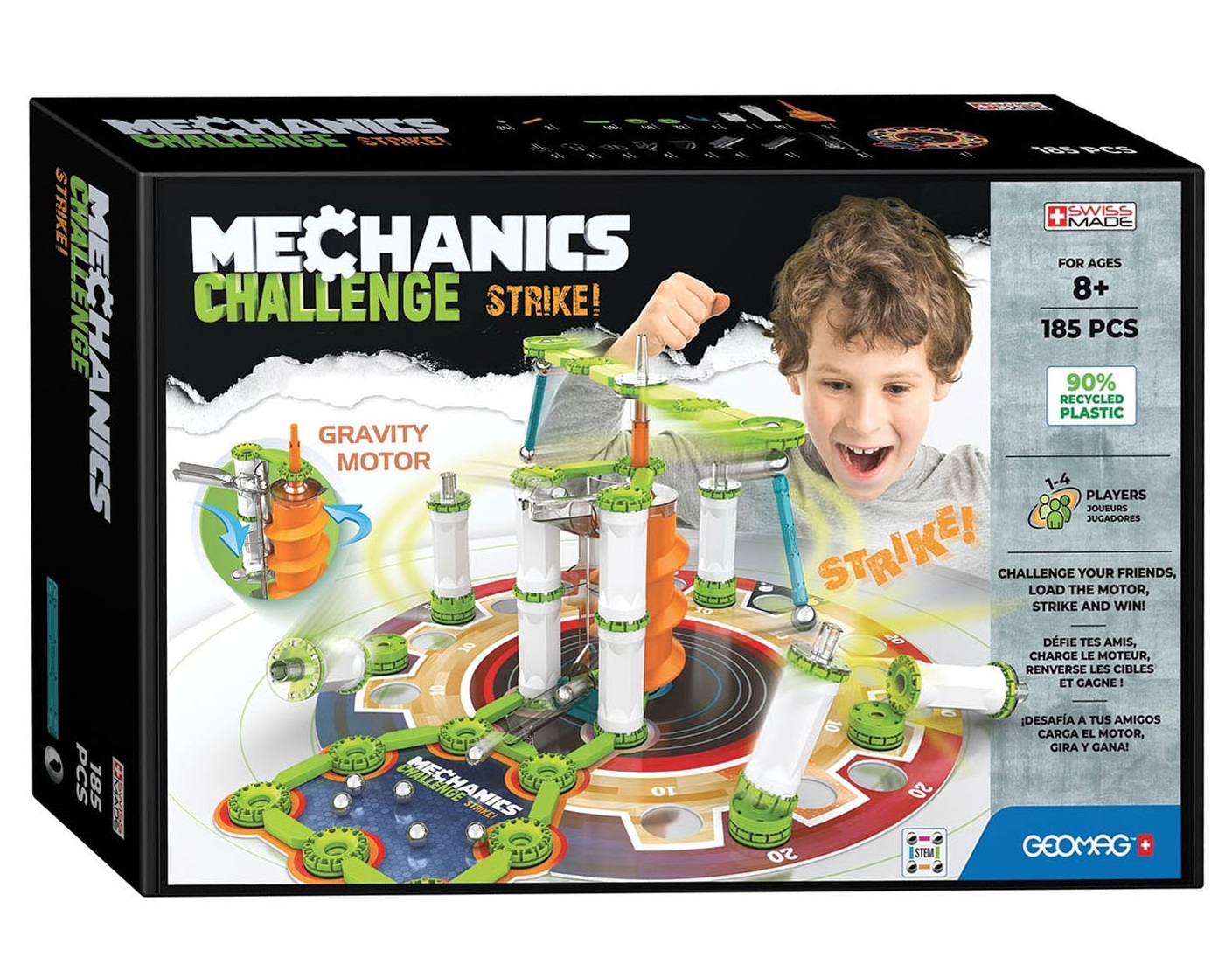 Set de constructie magnetic - Mechanics Challenge Strike, 185 piese | Geomag - 5 | YEO