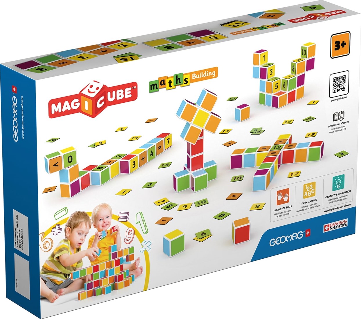 Set de constructie magnetic - Magicube - Cuburi Cu Numere 2, 61 piese | Geomag