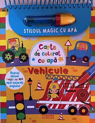 Carte de colorat cu apa - Vehicule - Stiloul magic cu apa |