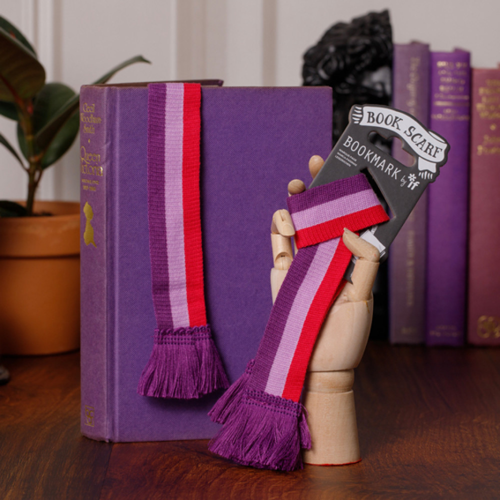 Semn de carte - Book Scarf - Pink and Purple | If (That Company Called)