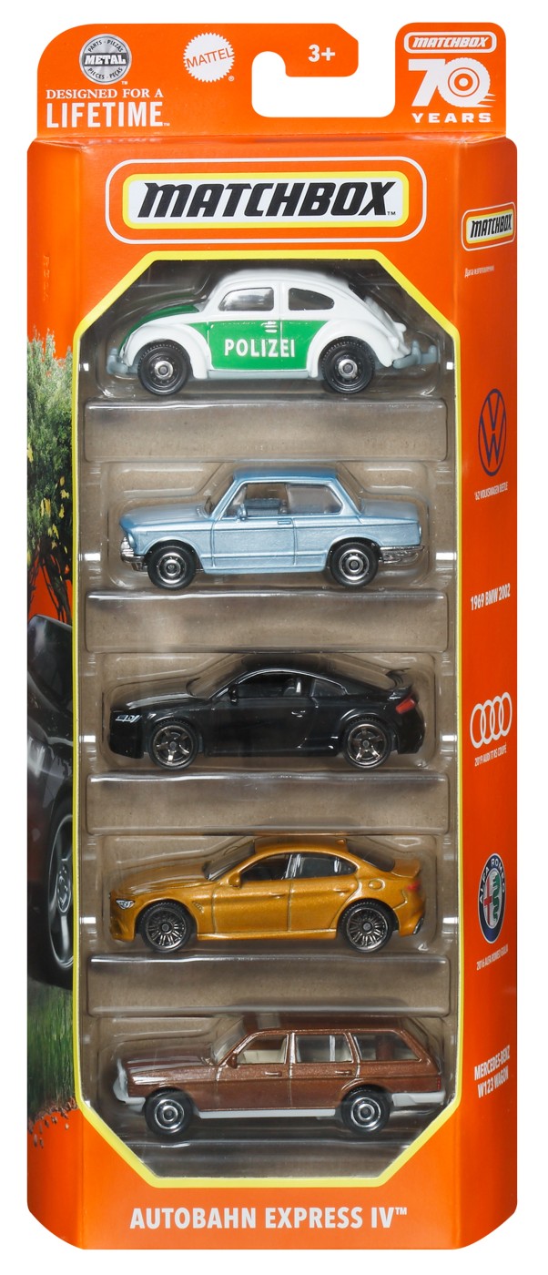 Set 5 masini metalice - Autobahn Express IV | Mattel