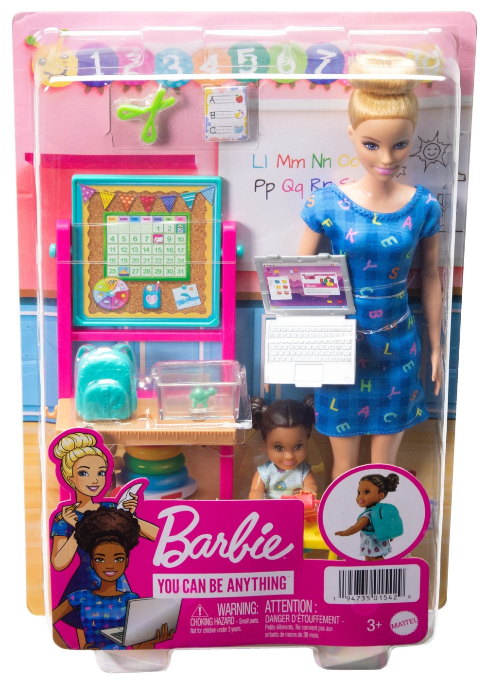 Set mobilier cu papusa Barbie blonda