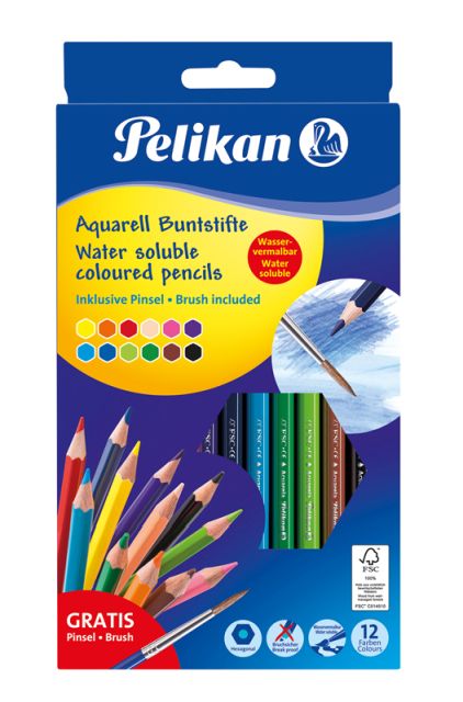 Set 12 creioane colorate - Solubile in apa | Pelikan