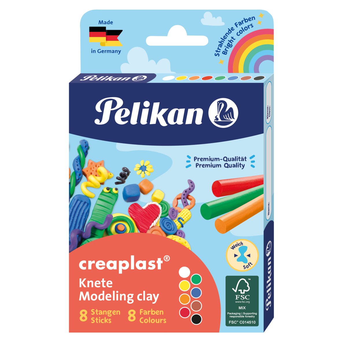 Plastilina - Creaplast 8 culori | Pelikan - 1 | YEO