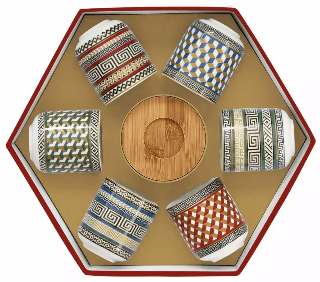 Set 6 cesti cu farfurie - Bamboo - Neoclassic | Easy Life