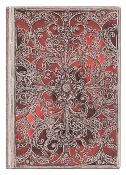 Carnet - Midi, Lined - Silver Filigree - Garnet | Paperblanks - 1 | YEO