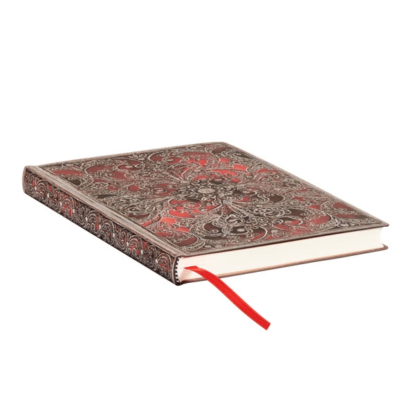 Carnet - Midi, Unlined - Silver Filigree - Garnet | Paperblanks